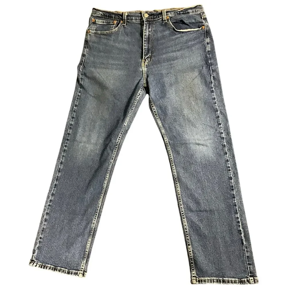 Levi Strauss Men's 505 Jeans 38 X 32 Medium Wash 5 Pocket Regular Straight Leg